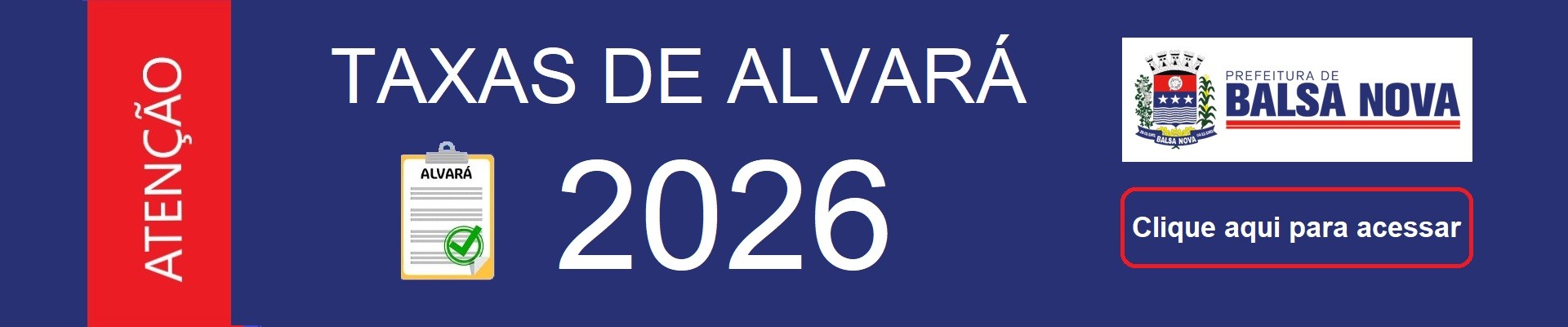 Taxas de Alvará 2026