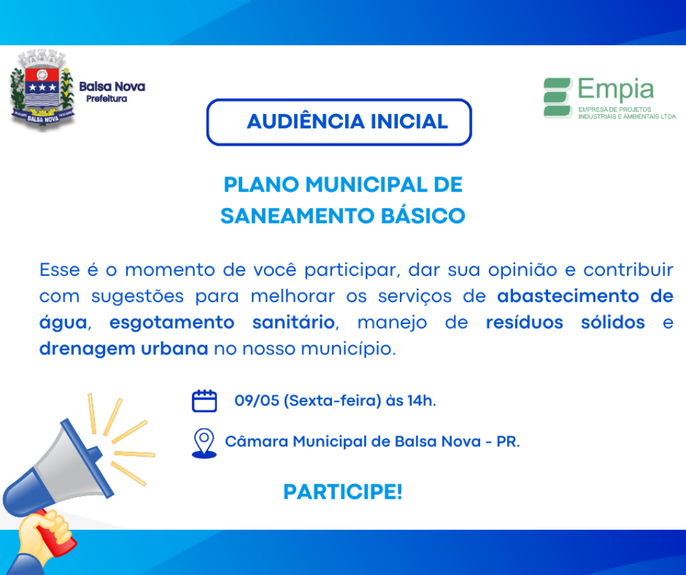 Audiência Inicial - Plano Municipal de Saneamento Básico