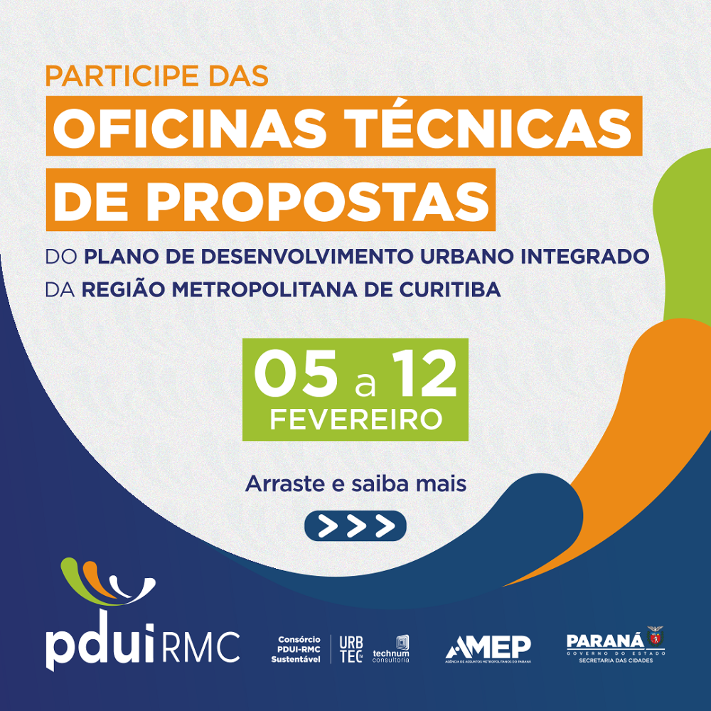 O futuro da RMC será debatido nas oficinas técnicas de propostas do PDUI