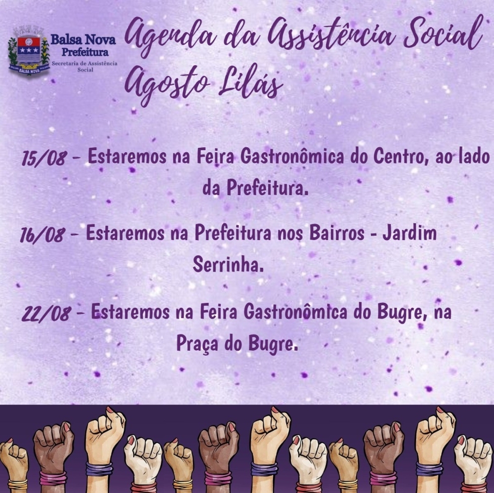Agenda da Assistência Social no Agosto Lilás