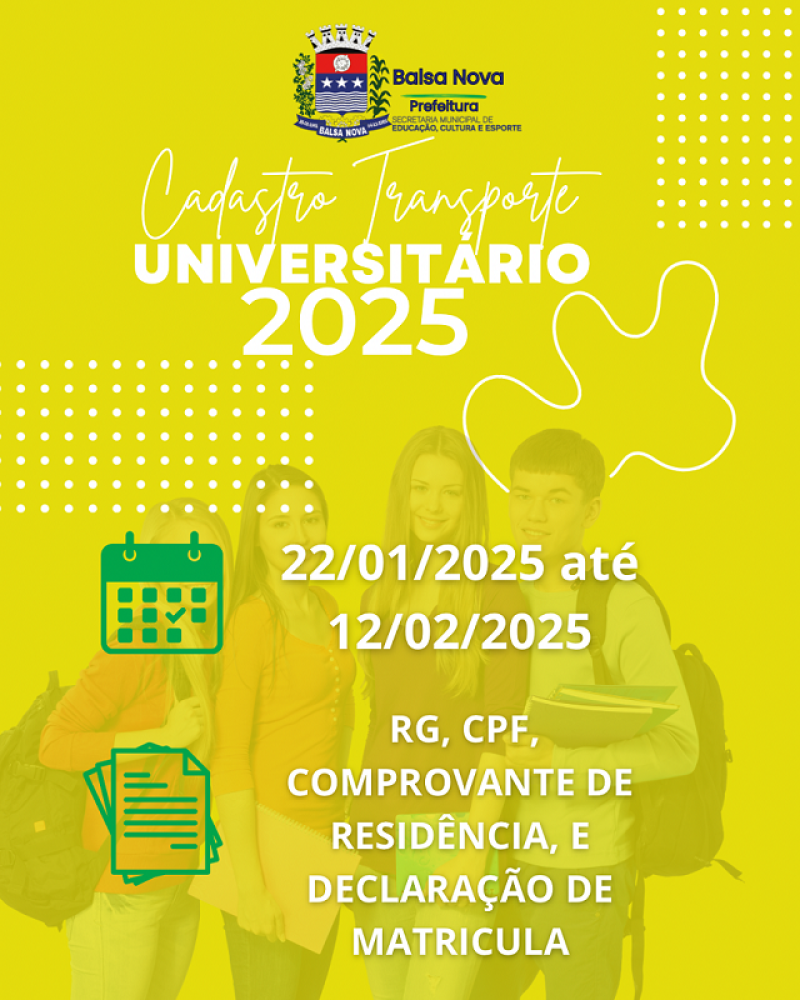 Cadastro de Transporte Universitário
