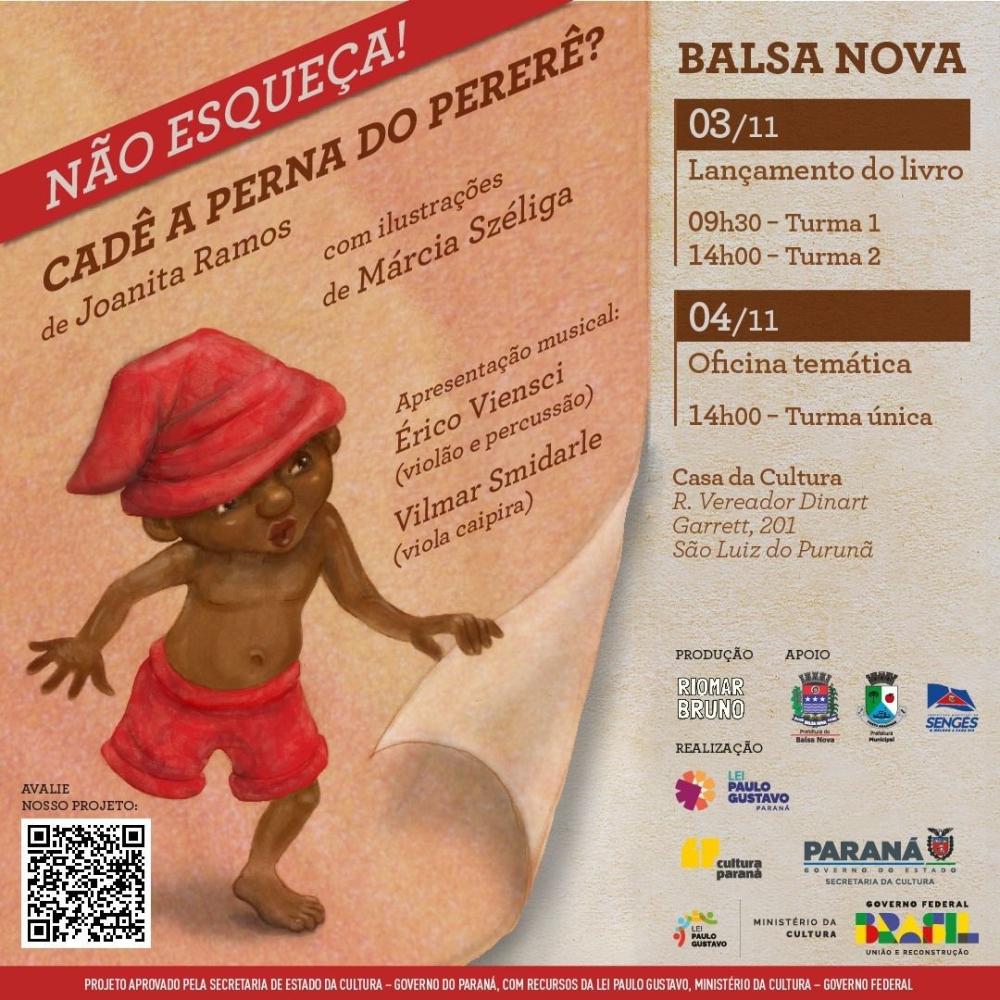 Lançamento do livro “Cadê a Perna do Pererê?