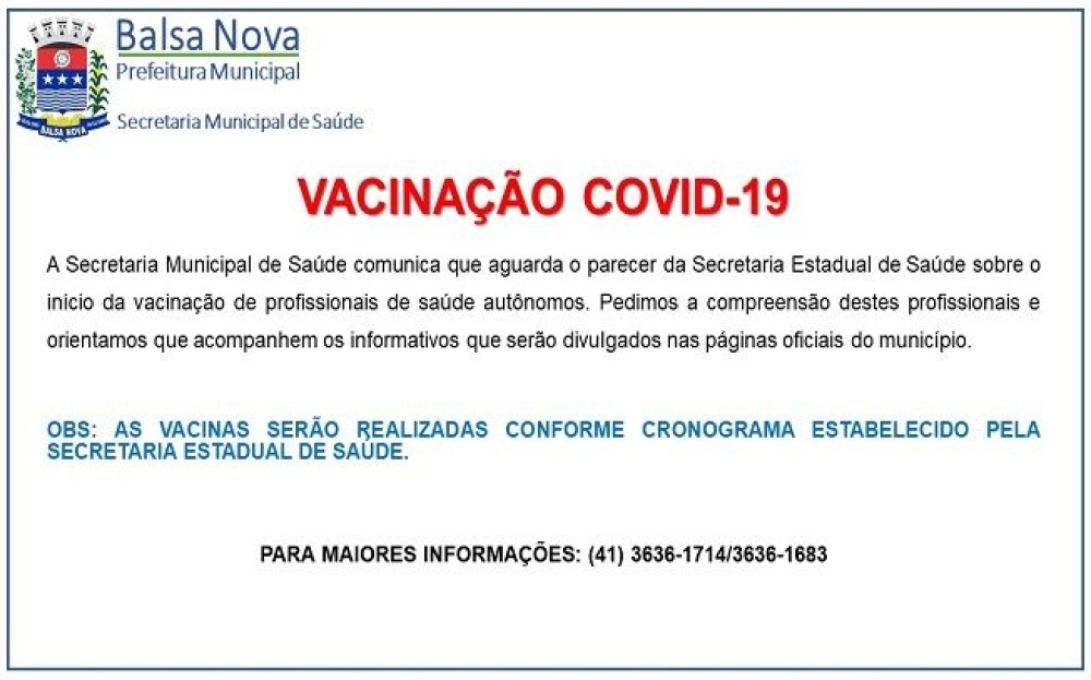 Informativo da Secretaria de Saúde