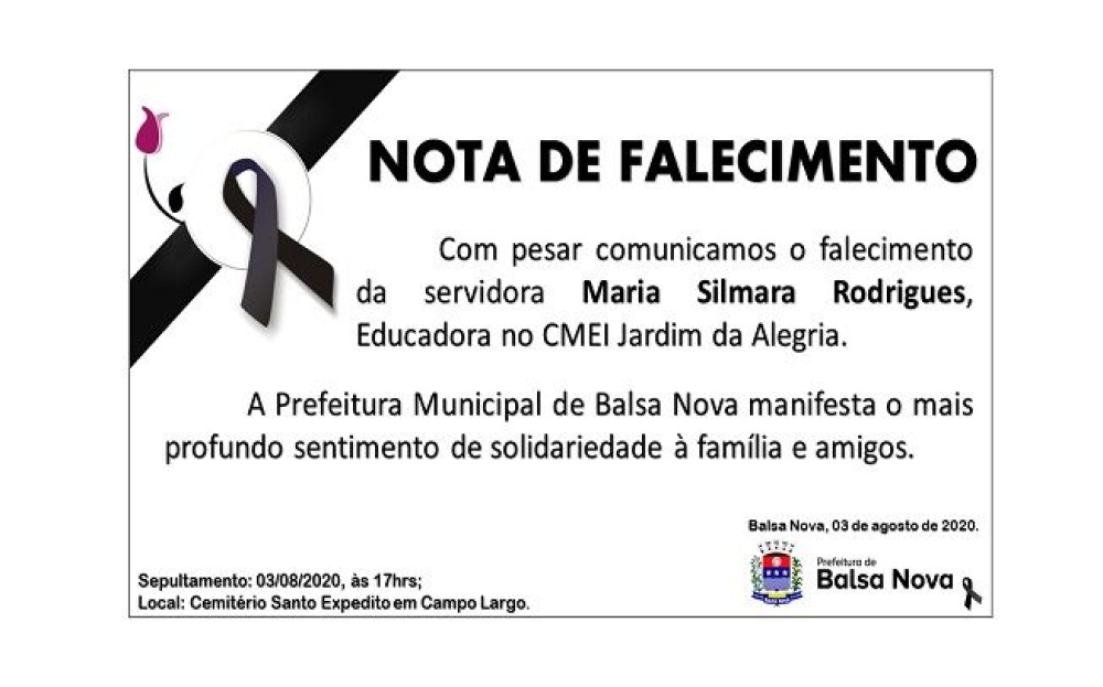 NOTA DE FALECIMENTO