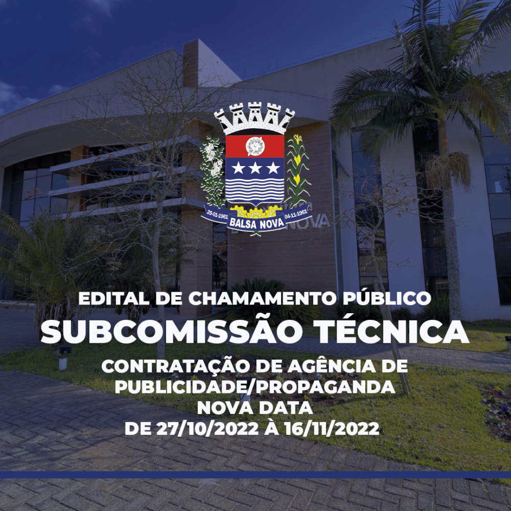 SUBCOMISSÃO - Contratação de Agência de Publicidade/Propaganda