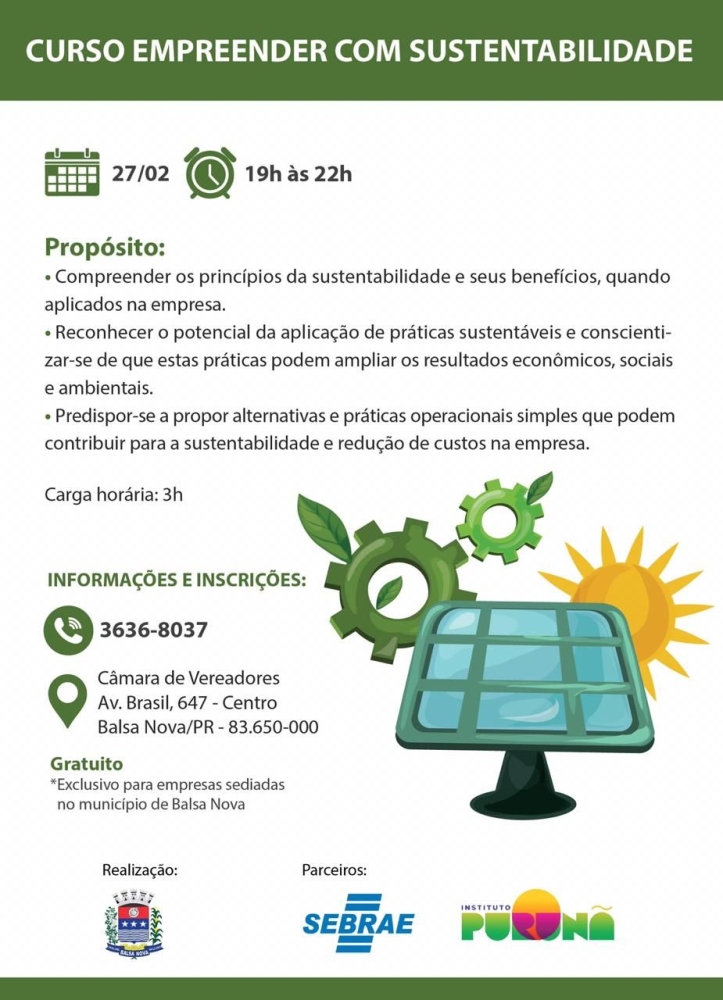 Curso Empreender com Sustentabilidade