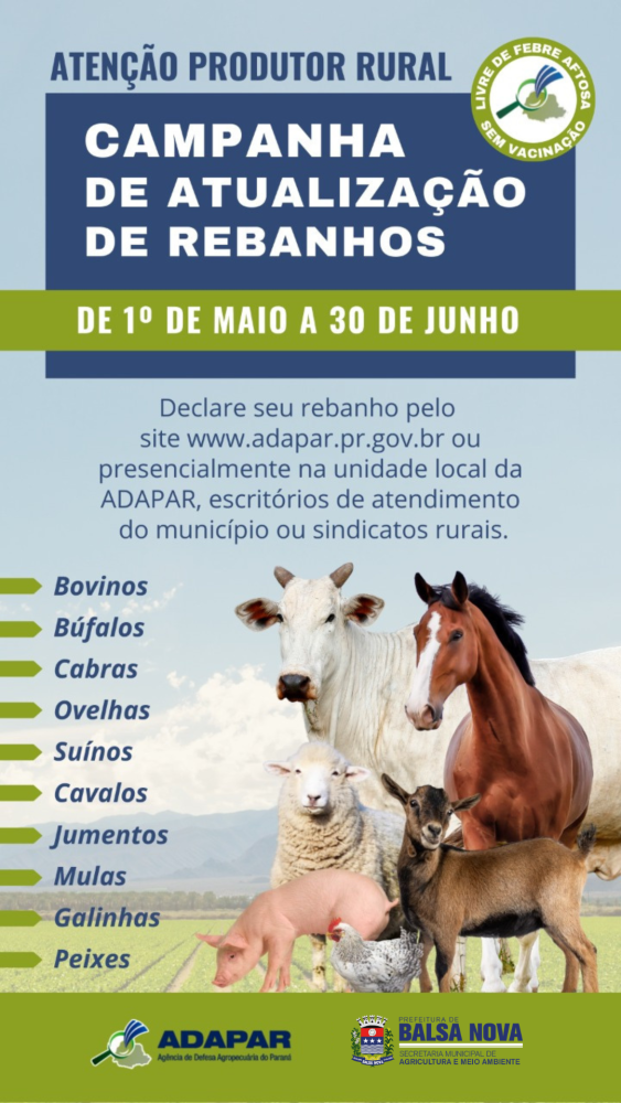 CAMPANHA DE ATUALIZAÇÃO DE REBANHOS
