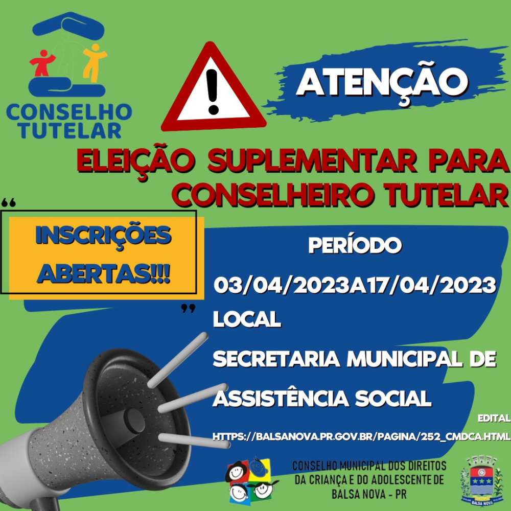 ELEIÇÃO SUPLEMENTAR PARA CONSELHEIRO TUTELAR