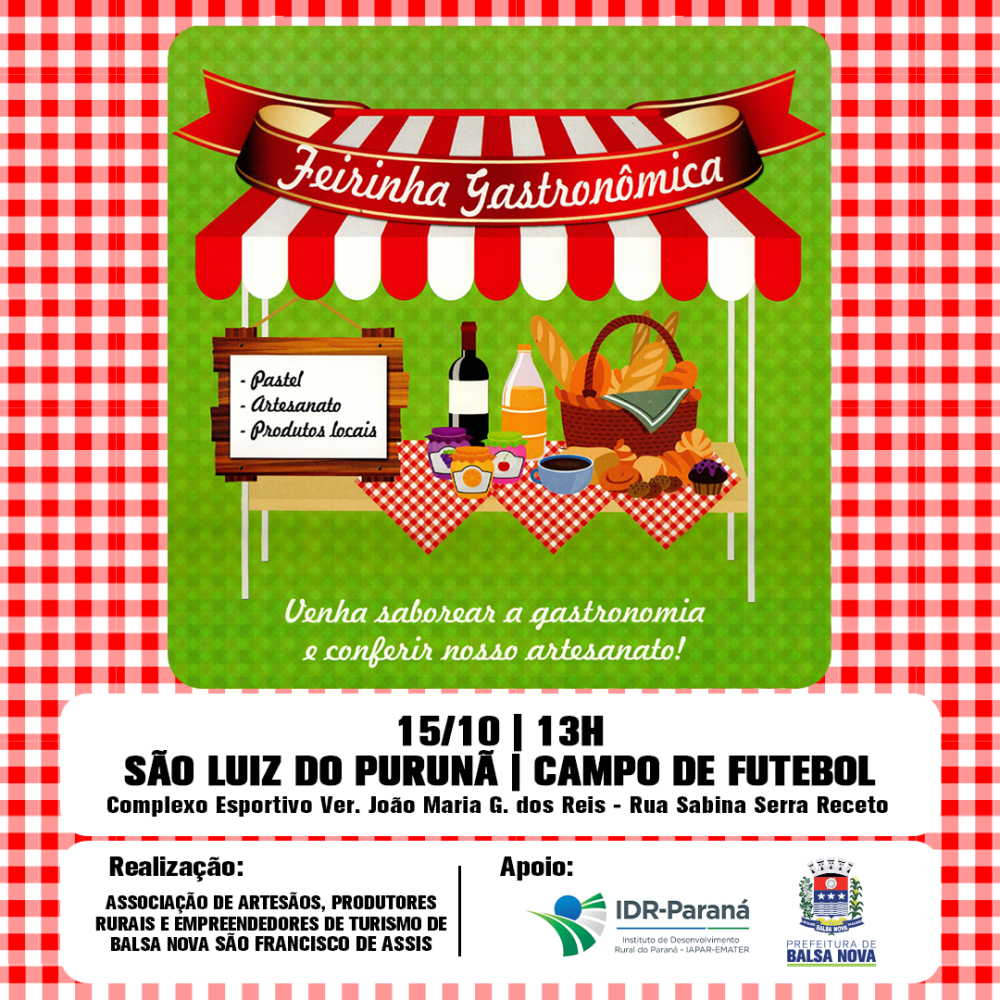 Feirinha Gastronômica e Torneio de Futebol em São Luiz do Purunã