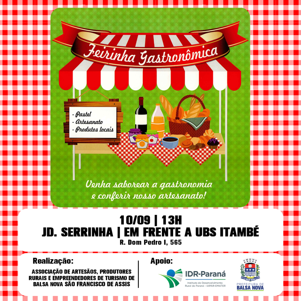 FEIRINHA GASTRONÔMICA E TARDE DA DIVERSÃO NO JD SERRINHA