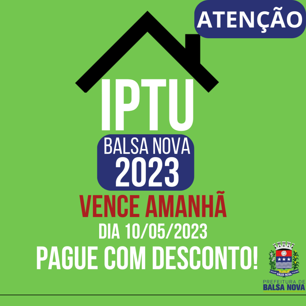 VENCIMENTO DO  IPTU BALSA NOVA 2023