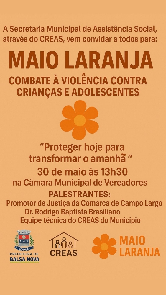 Maio Laranja - Combate à violência contra crianças e adolescentes
