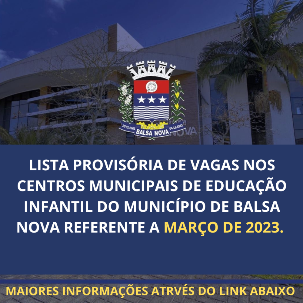 EDITAL E RESULTADOS MARÇO DA LISTA PROVISÓRIAS DE VAGAS NOS CENTROS MUNICIPAIS