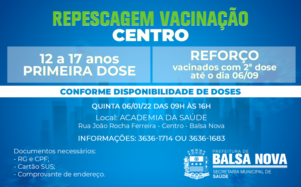 REPESCAGEM VACINAÇÃO DIA 06/01