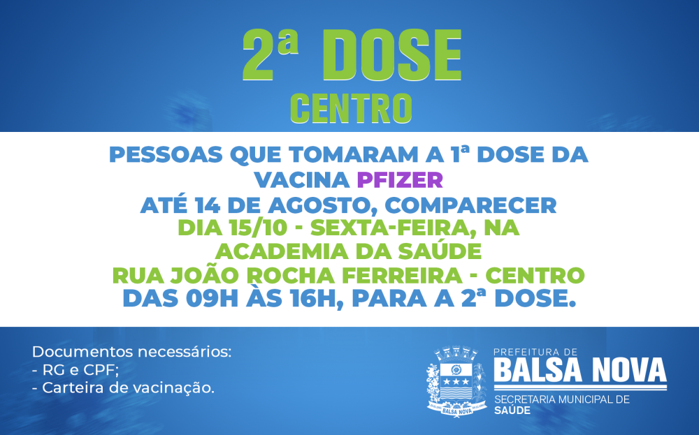 2ª DOSE PFIZER