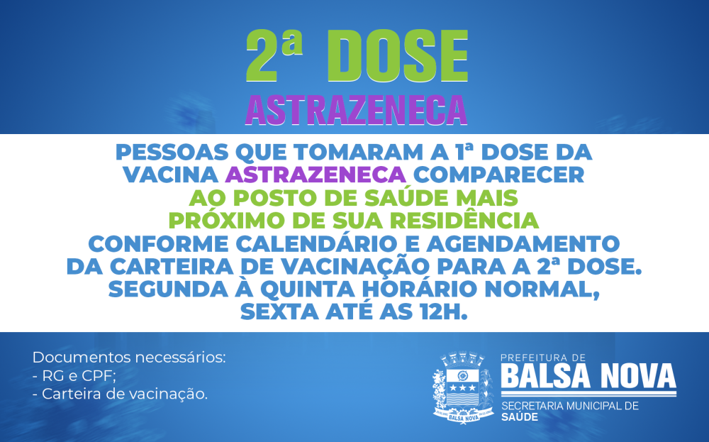 2ª DOSE ASTRAZENECA