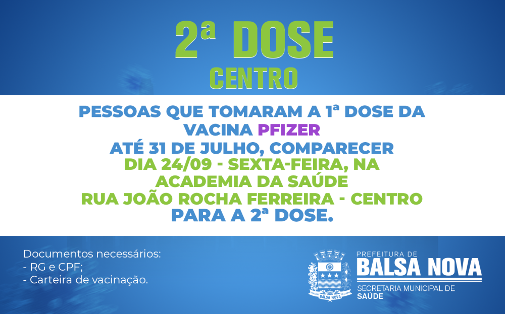 2ª DOSE PFIZER