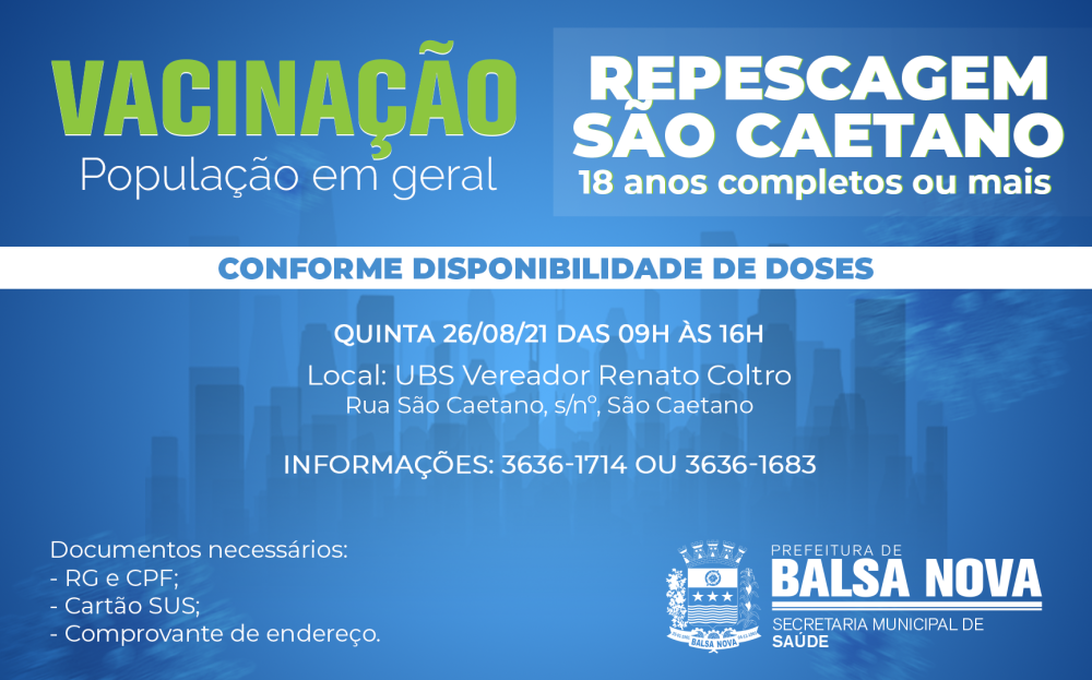VACINAÇÃO COVID - REPESCAGEM SÃO CAETANO