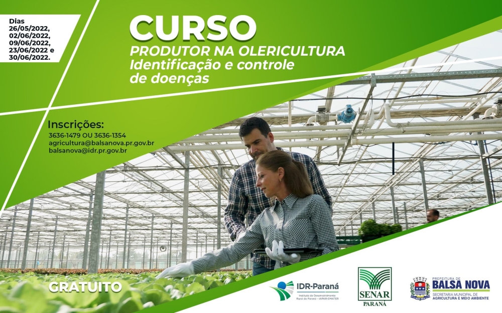 Curso Produtor na olericultura - identificação e controle de doenças