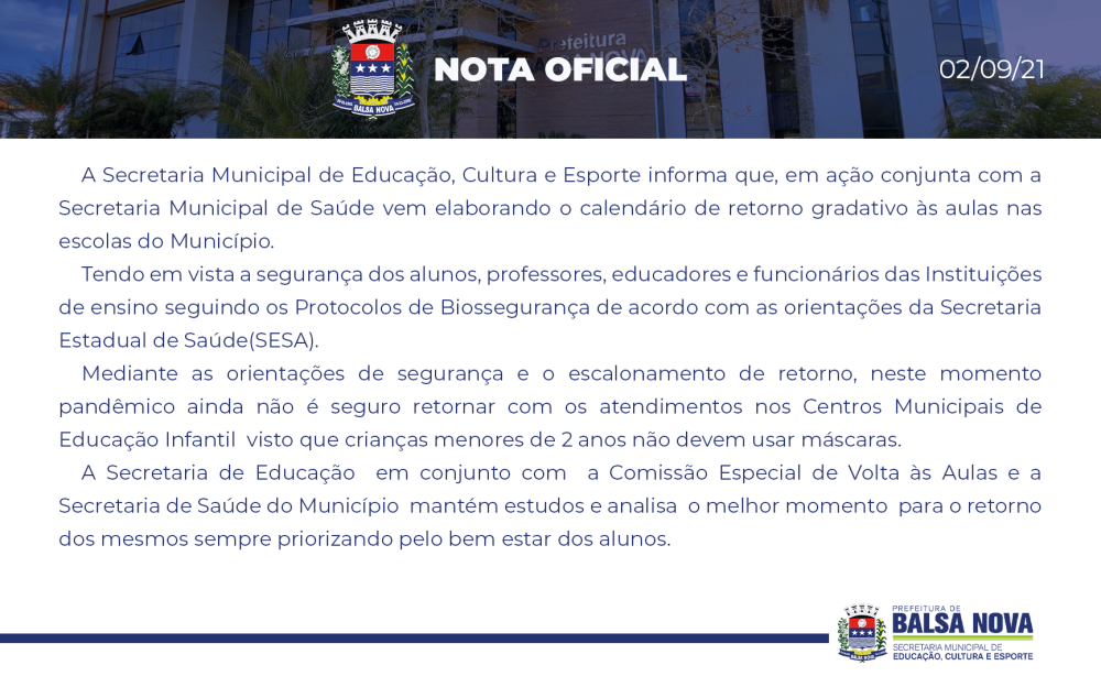 NOTA OFICIAL