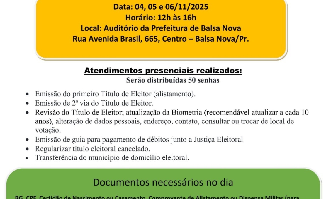 Projeto Cidadania Plena estará na Prefeitura dias 04, 05 e 06 de novembro