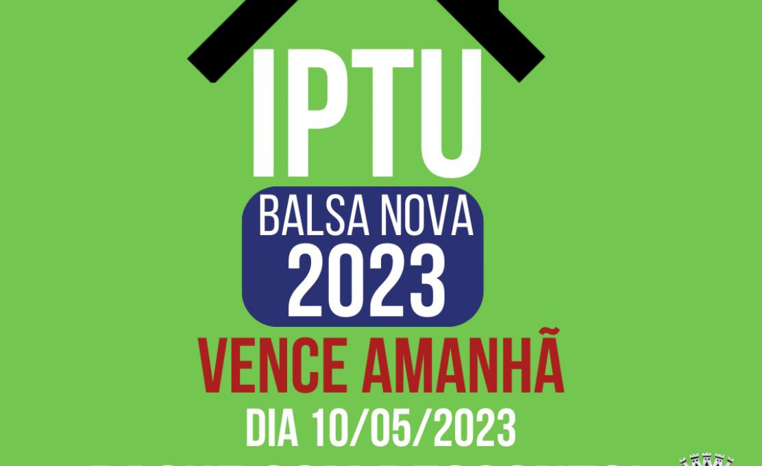 VENCIMENTO DO  IPTU BALSA NOVA 2023