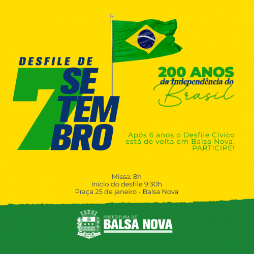 Após 6 anos o Desfile Cívico está de volta em Balsa Nova.