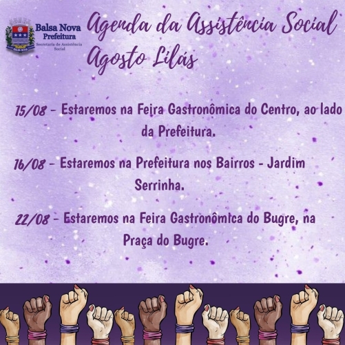 Agenda da Assistência Social no Agosto Lilás
