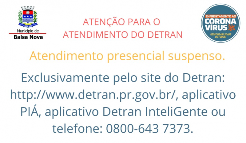 Atenção para o atendimento do Detran