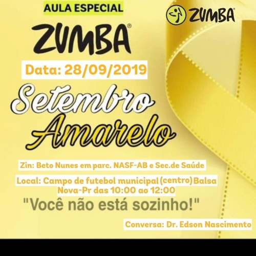 Setembro Amarelo - Aula especial de Zumba 