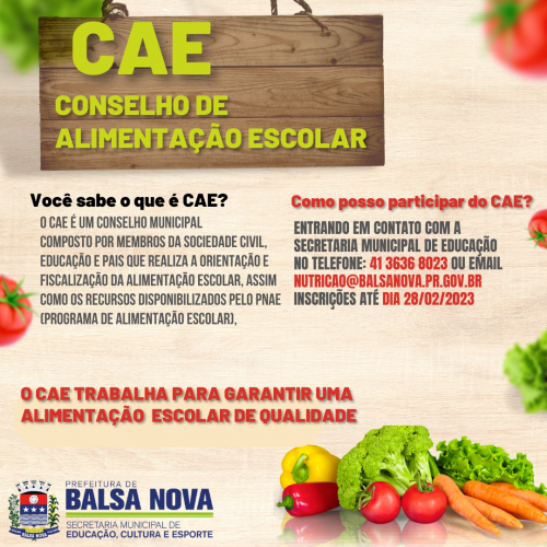 CAE CONSELHO DE ALIMENTAÇÃO ESCOLAR