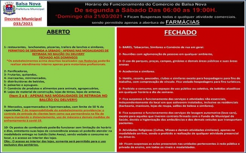 Confira o que pode ou não pode abrir com novo decreto