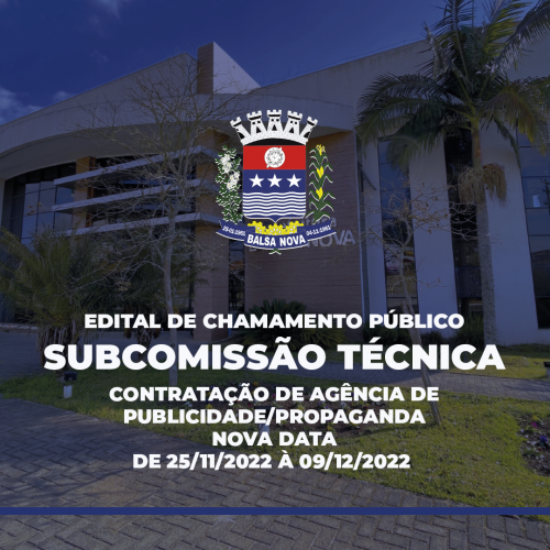 SUBCOMISSÃO - Contratação de Agência de Publicidade/Propaganda