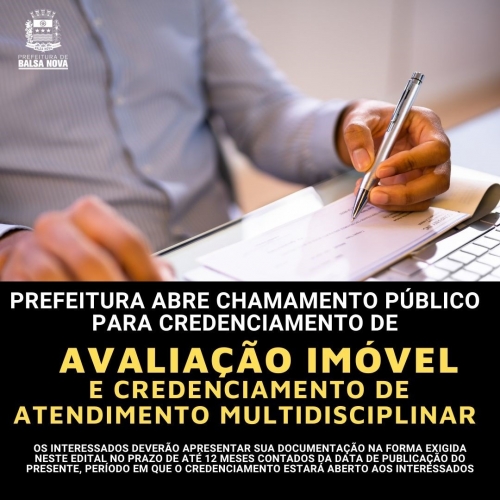 CREDENCIAMENTO DE EMPRESAS AVALIAÇÃO IMÓVEL E ATENDIMENTO MULTIDISCIPLINAR