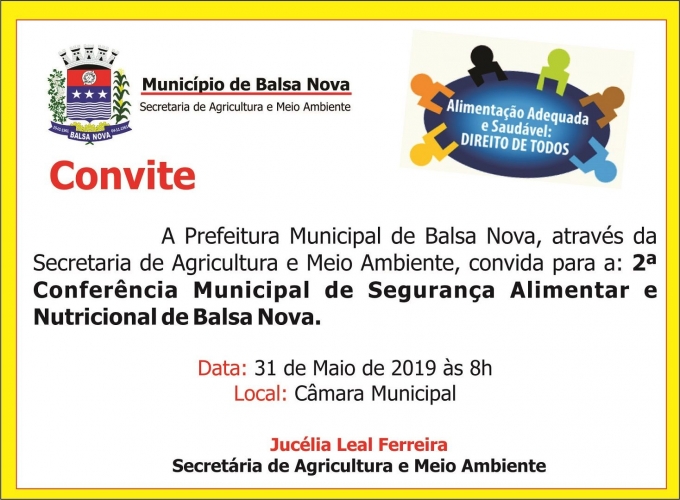 2ª Conferência Municipal de Segurança Alimentar e Nutricional