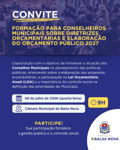 Convite - Formação para Conselheiros Municipais