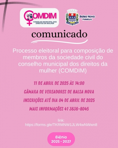 Processo eleitoral para o COMDIM