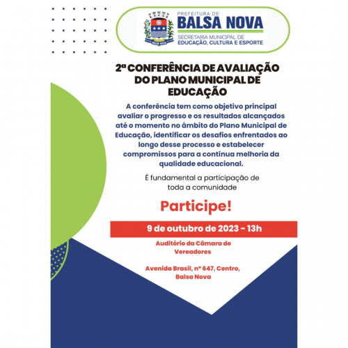 Conferência de Avaliação do Plano Municipal de Educação