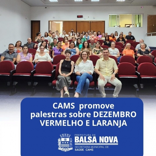 CAMS promove palestras sobre dezembro laranja e vermelho