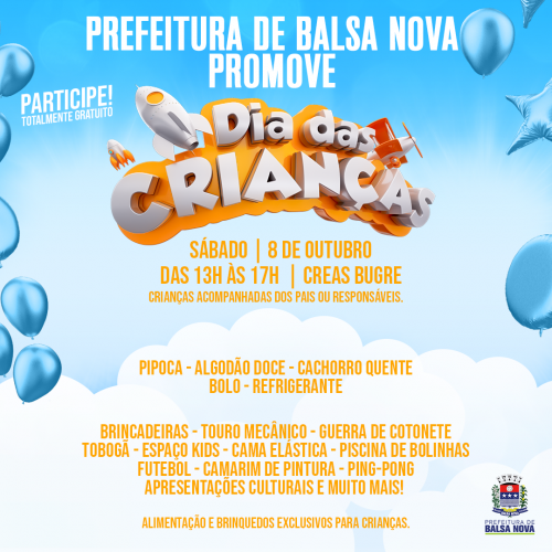 PREFEITURA DE BALSA NOVA PROMOVE O DIA DAS CRIANÇAS