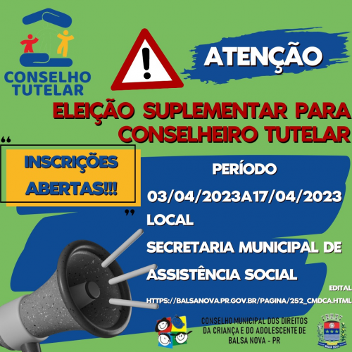 ELEIÇÃO SUPLEMENTAR PARA CONSELHEIRO TUTELAR