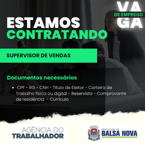 VAGAS NA AGÊNCIA DO TRABALHADOR