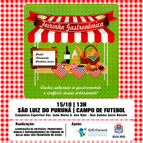 Feirinha Gastronômica e Torneio de Futebol em São Luiz do Purunã