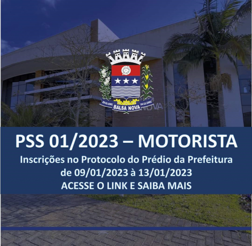 RETIFICAÇÃO - PSS para contratação de Motorista 40h / CNH – categoria D ou superior