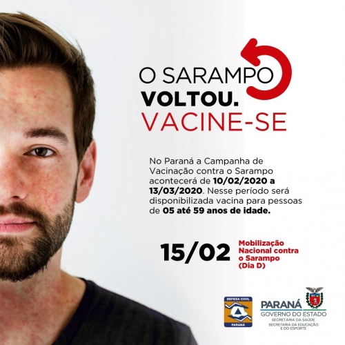 Dia D - Vacinação contra o Sarampo 15/02