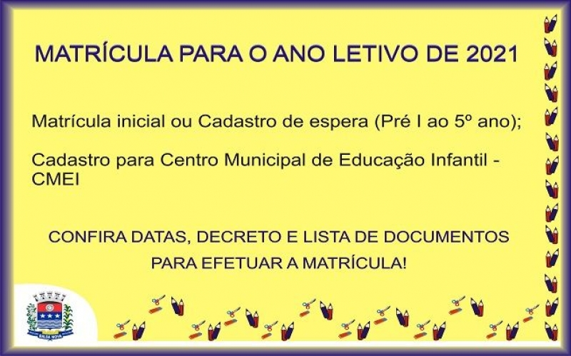 Matrículas - CMEIs e Escolas 2020