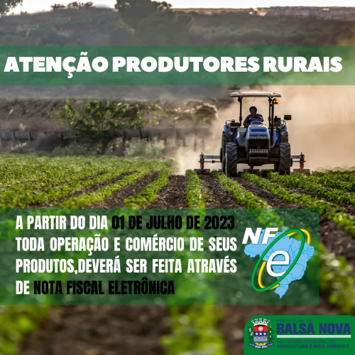 ATENÇÃO PRODUTORES RURAIS