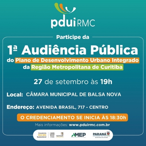 1ª Audiência Pública do PDUI-RMC