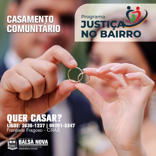 Casamento comunitário e atendimento jurídico gratuito