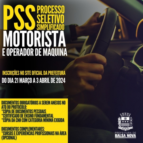 Vagas Abertas para Operadores de Máquinas e Motoristas em Balsa Nova! 